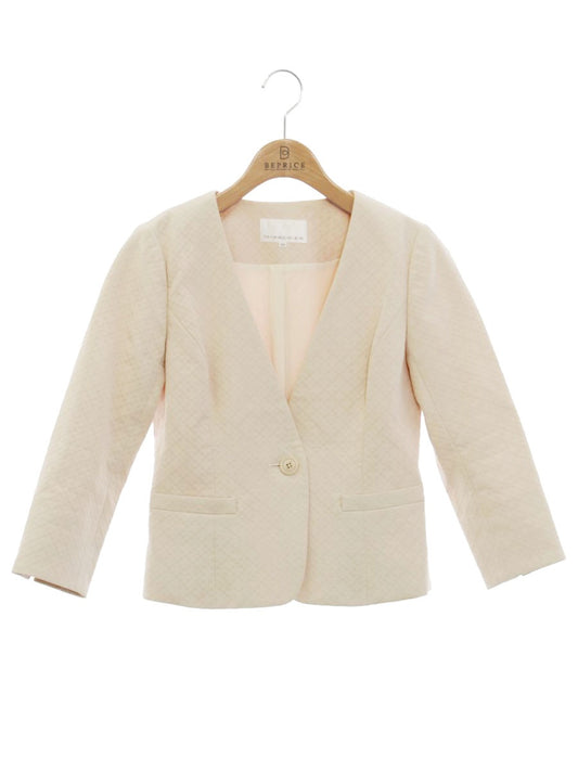 エムプルミエ ノーカラーテーラージャケット A120-601 34P ベージュ 1B ITYE8ZA4BFK0 【SALE】