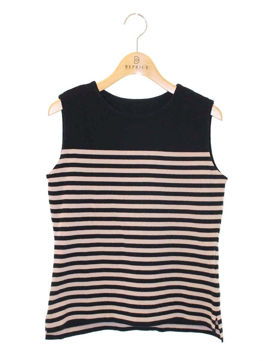 フォクシーニューヨーク 33103 トップス 40 ブラック/ベージュ ボーダー ITEP9ONGGEPS