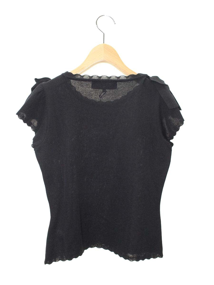 エムズグレイシー 818380 ニット セーター 38 ブラック スカラップ セーター IT0KD5NEQ4MC