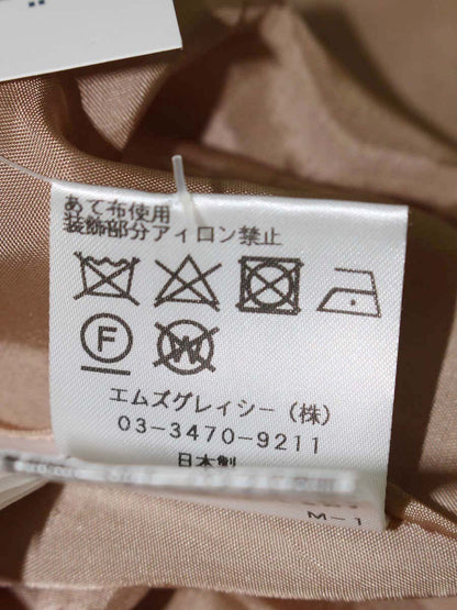 エムズグレイシー 811544 ワンピース 38 ブラウンベージュ ウール混 スパンコール ITFO0CKL2DYG