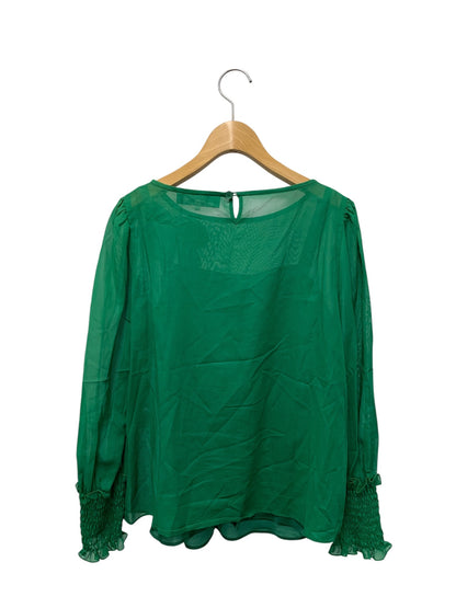エムズグレイシー Shirring Blouse 910306 シャツ ブラウス 38 グリーン シアー キャミソール付き IT7L6X39AWXE