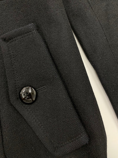 ブルーレーベルクレストブリッジ 55B29-288-09 チェスターコート 38 ブラック ウール ラビットファー IT8V4K7E4IAO