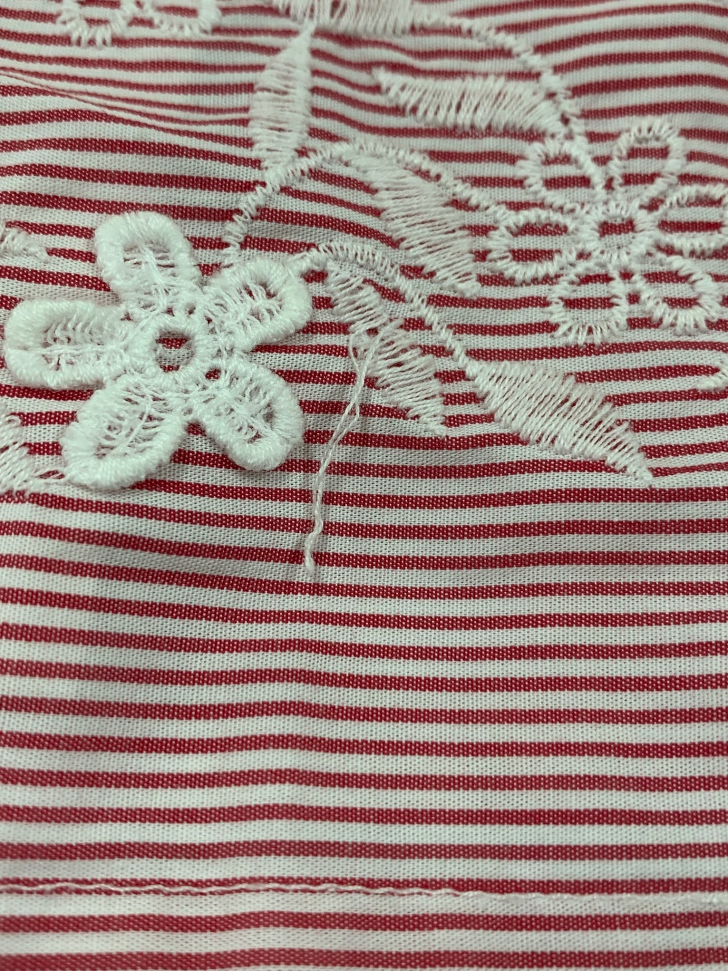 ギャラリービスコンティ 1220819 シャツ 2 レッド/ホワイト 半袖 ストライプ  花柄刺繍 ITEN266KFSC6