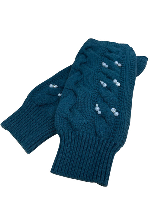 ルネ  6242720 アームカバー グリーン ニット パール ラインストーン IT402CLPXKVU