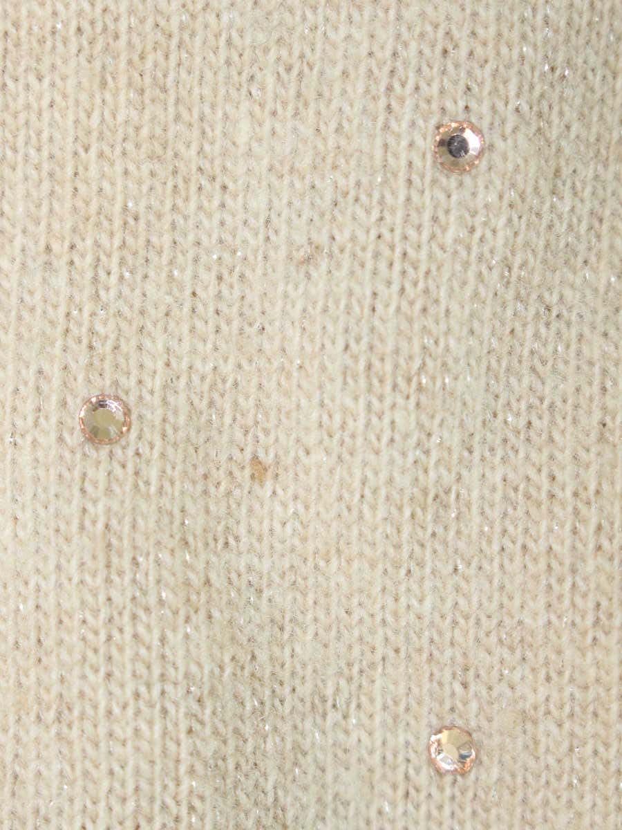 バーバリーブルーレーベル 55N71-255-40 カーディガン 38 ベージュ ラインストーン ラメ ITMCY3UBIHUM