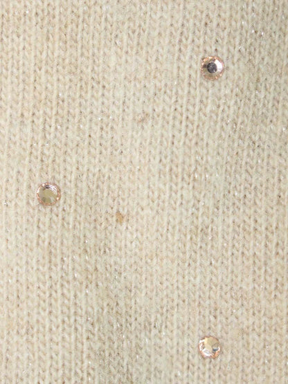 バーバリーブルーレーベル 55N71-255-40 カーディガン 38 ベージュ ラインストーン ラメ ITMCY3UBIHUM