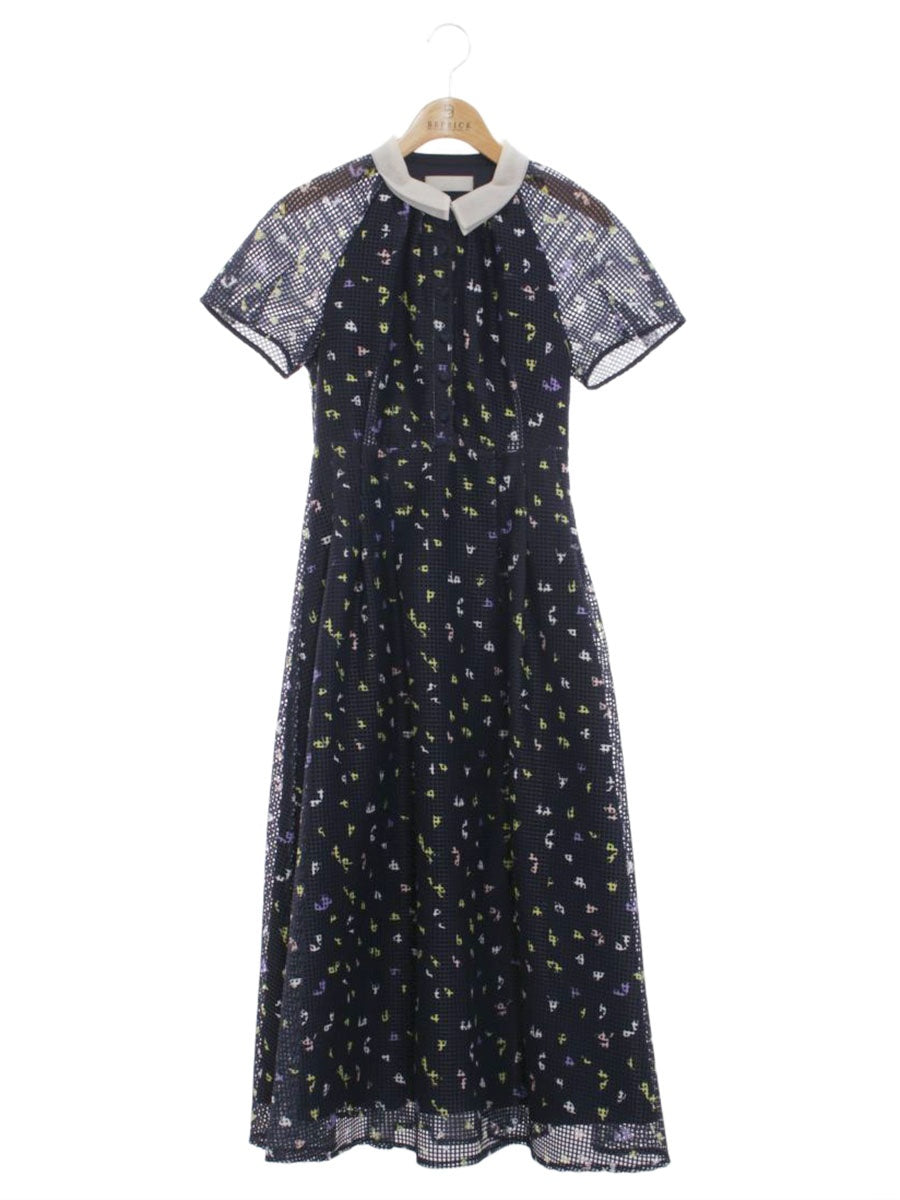 セルフォード 衿付き小花柄ワンピース CWF0222014 36 ネイビー ITIXQA6Y0UPK