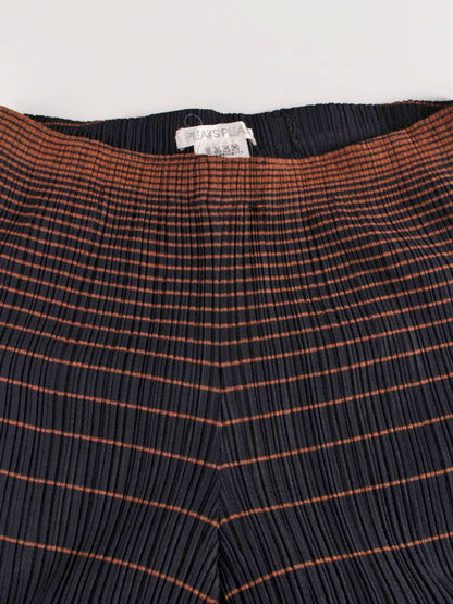 プリーツプリーズイッセイミヤケ PP03-JF852 パンツ 1 オレンジ ネイビー プリーツ ストライプ ITL11OWZ1I6Q