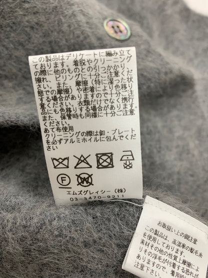 エムズグレイシー 518608 シンプルクルーネックニットカーディガン 38 グレー ITF5Z5A51L0G