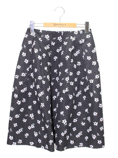 エムズグレイシー お花xドットジャガード 417123 スカート 38 ブラック フラワーモチーフ タック ITDAVRMGS46K