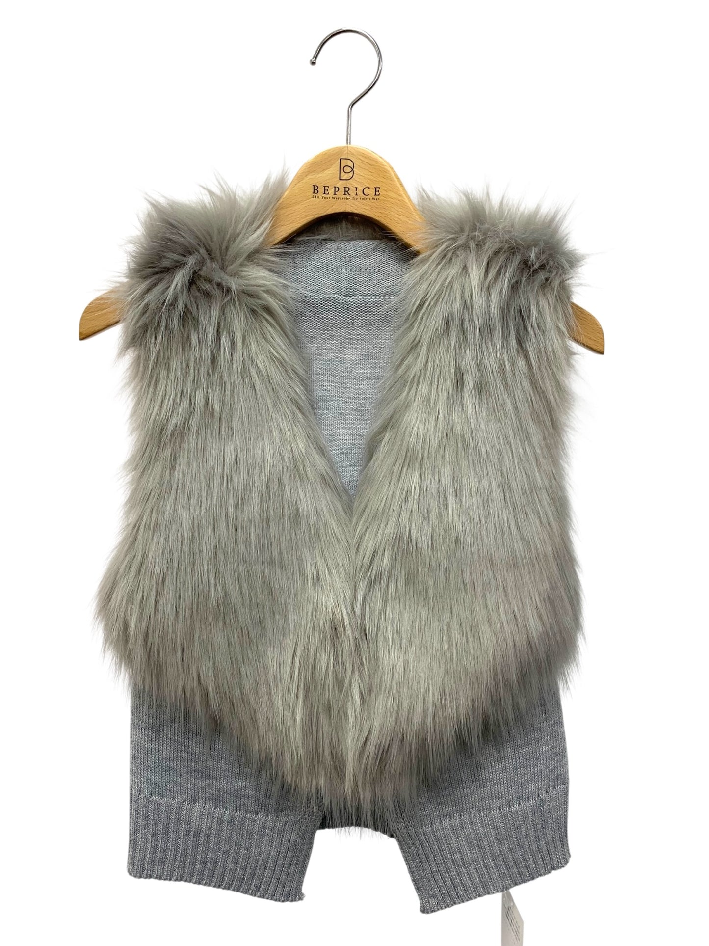 フェンネル 15-11-15430 ベスト 09 グレー ニット フェイクファー ITW3UYZ7CS0J