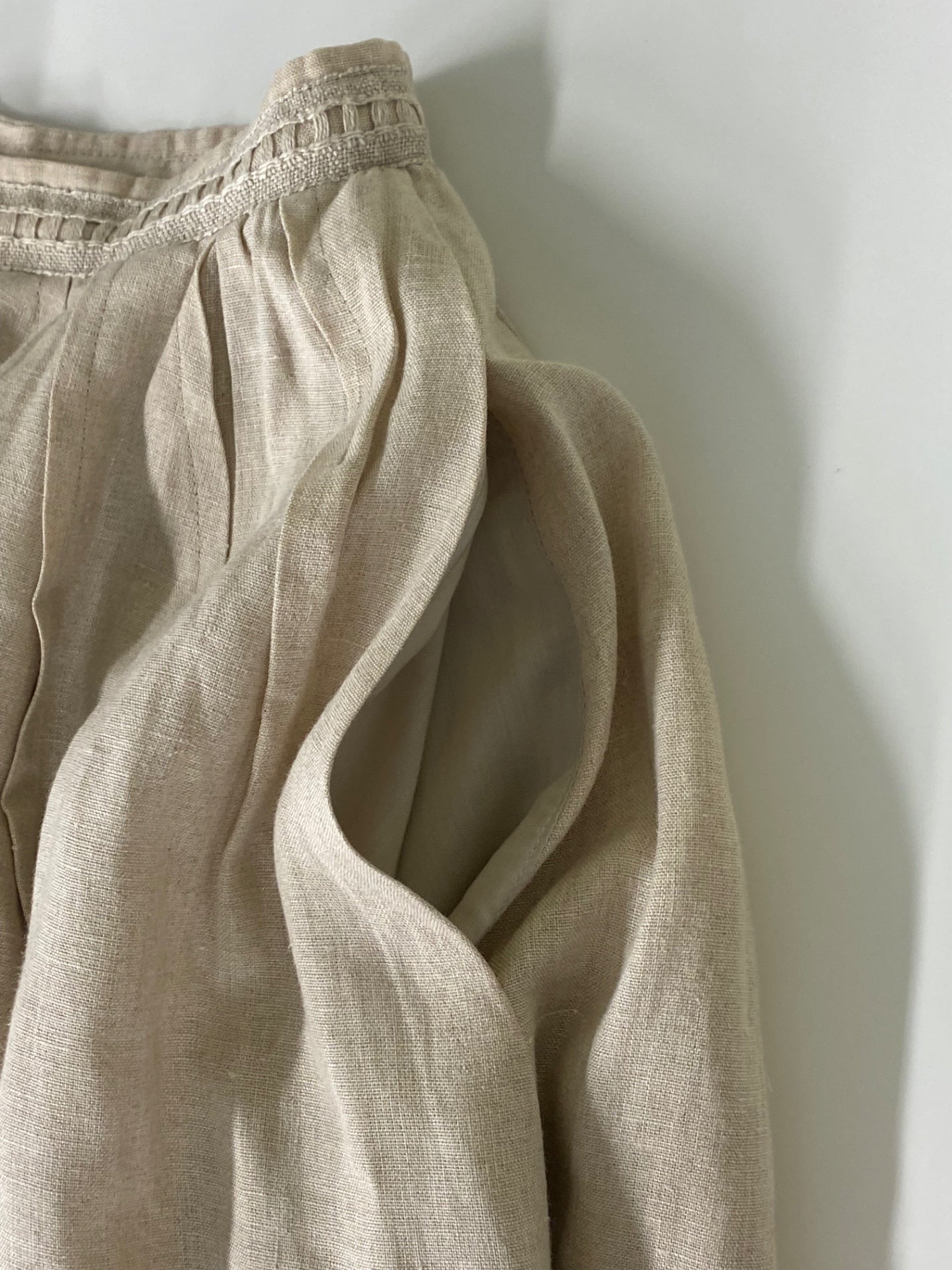 フォクシーブティック Linen Flare 35575 スカート 38 ベージュ 麻 ITBSPDKIPPRC