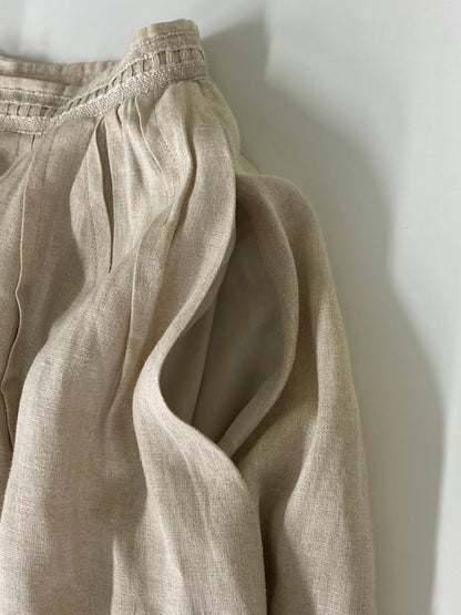 フォクシーブティック Linen Flare 35575 スカート 38 ベージュ 麻 ITBSPDKIPPRC