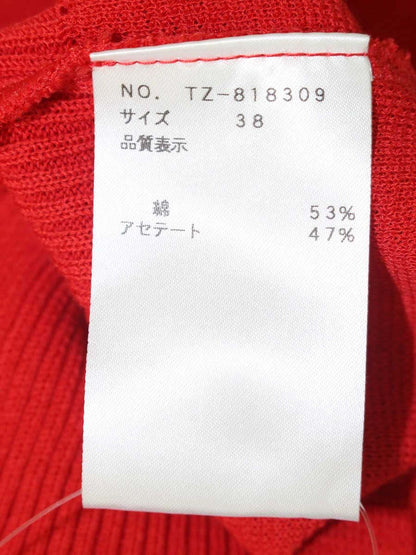 エムズグレイシー ニットカーディガン 818309 38 レッド 袖リボン ITYNVYFRQZG4