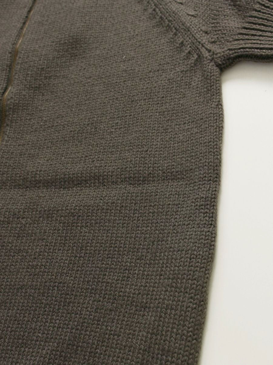 エスマックスマーラ ロングニットカーディガン S ブラウン ジップ 半袖 ITMJQHDNC5SU