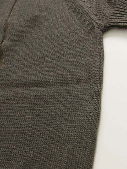 エスマックスマーラ ロングニットカーディガン S ブラウン ジップ 半袖 ITMJQHDNC5SU