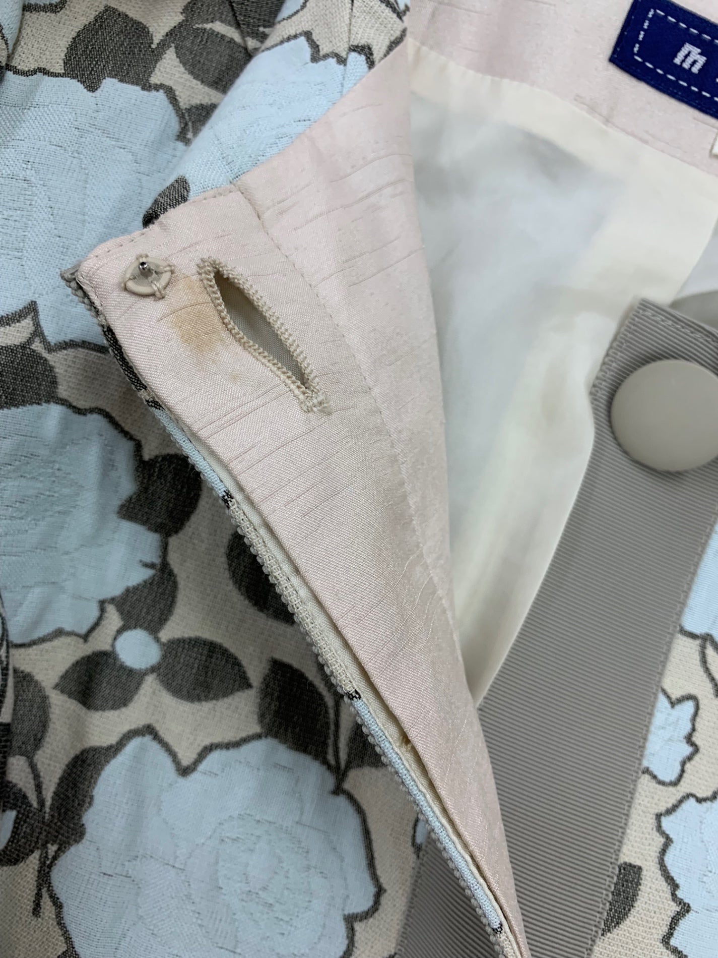 エムズグレイシー 529109 コート 38 ブルー フラワーモチーフ ITKJDXHDJ9AO