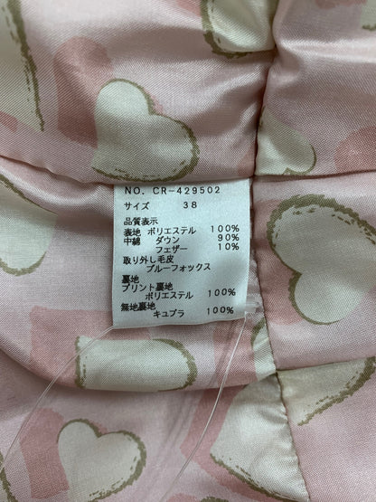 エムズグレイシー 429502 ダウンジャケット 38 ピンク フォックスファー ナイロン 裏地ハート柄 ITCRP8IEKD4W
