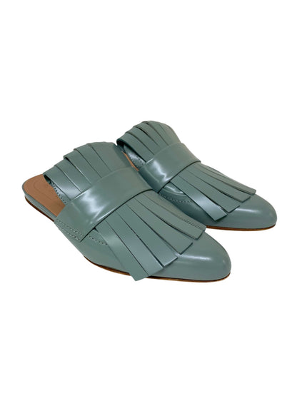 マルニ MARNI フリンジ カーフスキン ミュール スリッパ グレーブルー IT07TSGLZF0C