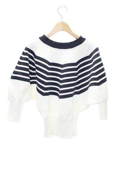 エムズグレイシー Border Dolman Sleeve Knit 018309 ニット 40 ホワイト ボーダー IT8KLCID6E00