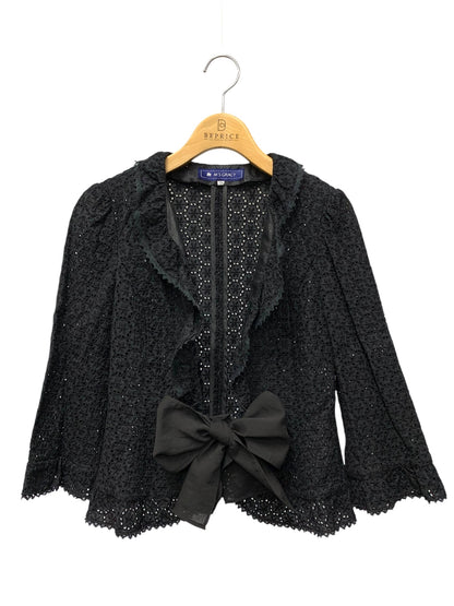 エムズグレイシー 324322 カーディガン 38 ブラック カットワーク ITYDFLRNQ9RU