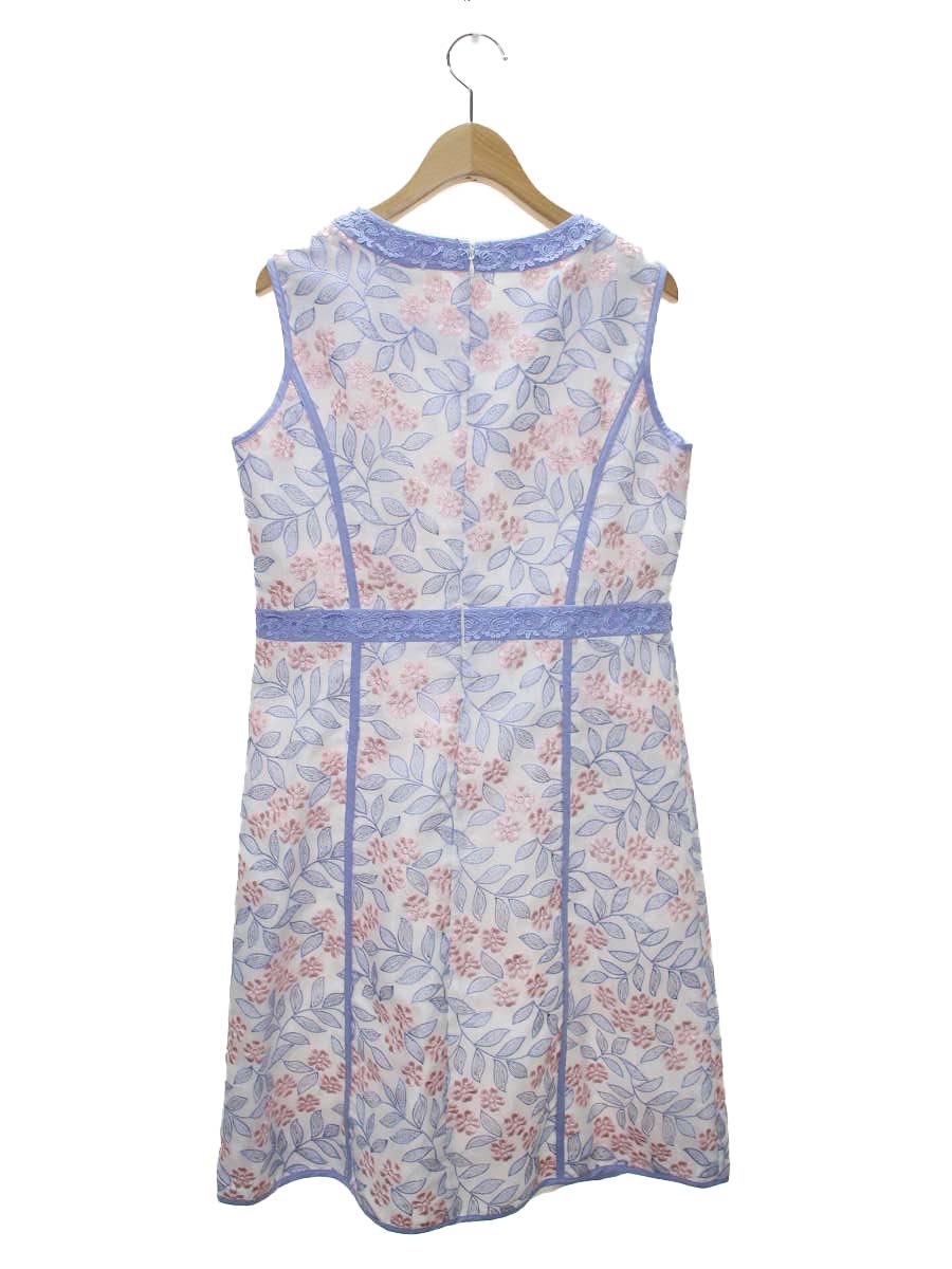 スーパービューティー ワンピース 40 ライトパープル/ピンク フラワーモチーフ 刺繍 IT99PCX2WULS