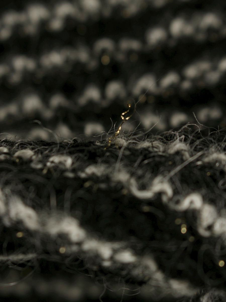 エムズグレイシー 424702 アウター 40 ブラック ラメ ニット リボン ウール IT83Z629Z1Q2