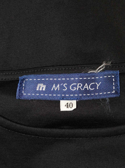 エムズグレイシー 725105 Tシャツ 40 ブラック カメリア スパンコール ITBPP0XQKS5W