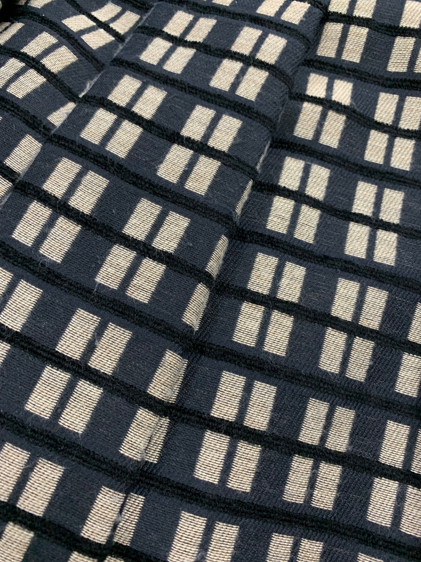 エムズグレイシー 117515 スカート 40 ネイビー リボン 格子柄 サイドジップ ITZBJD6901US