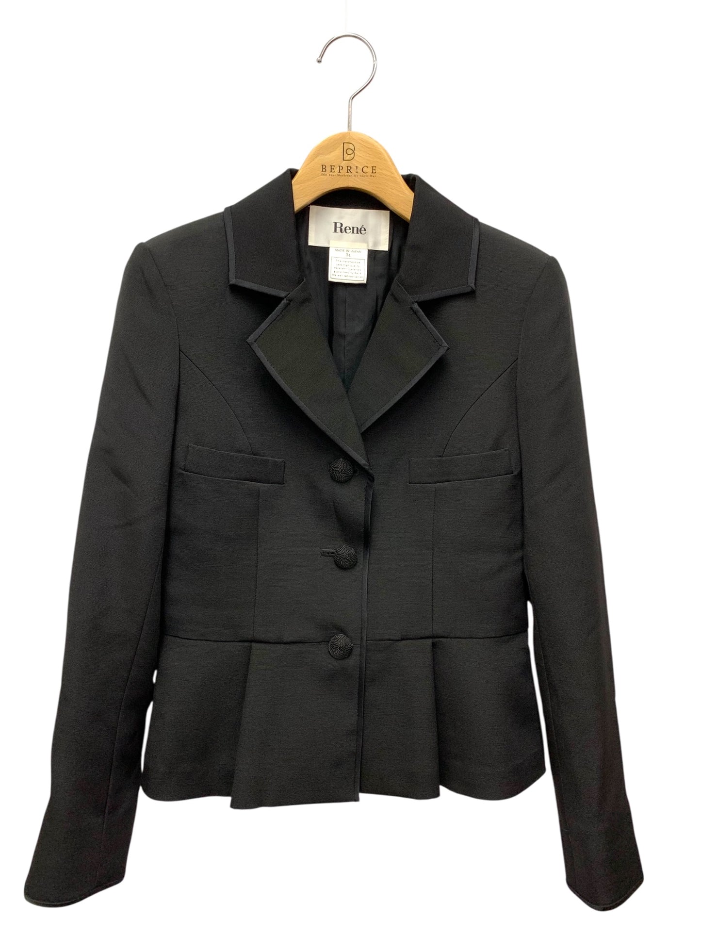 ルネ 6013470 ジャケット 34 ブラック シルク混 3B IT29YX2DZNDO