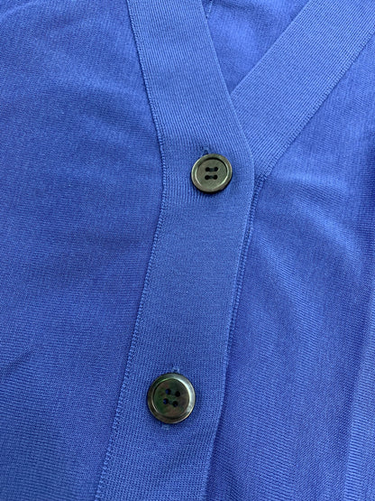 エブール ドルマンスリーブ コットン ニット カーディガン 37109800400 ブルー 薄手 螺鈿ボタン ITVFCNSTH2SZ