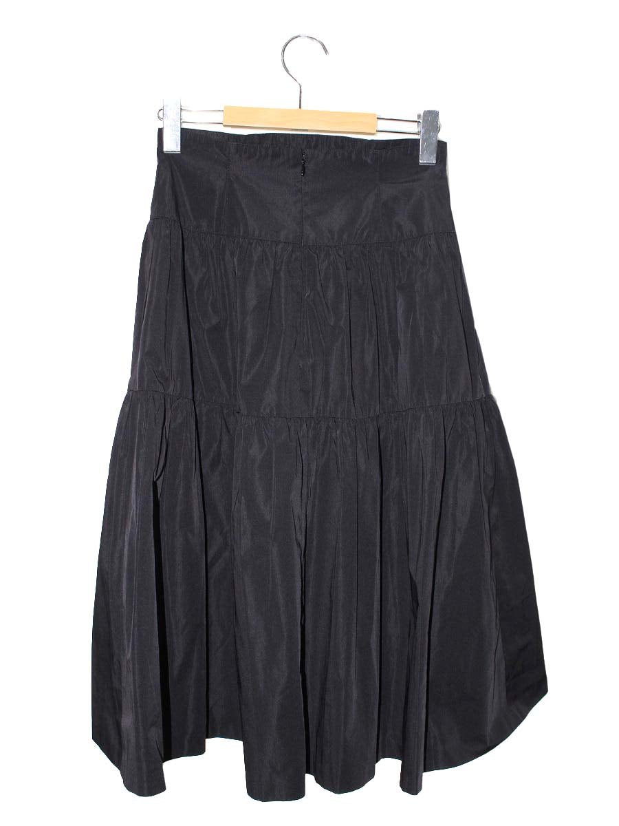 エムズグレイシー 017502 スカート 36 ブラック フラワーボタン フレア ITB8D8MMGTOL