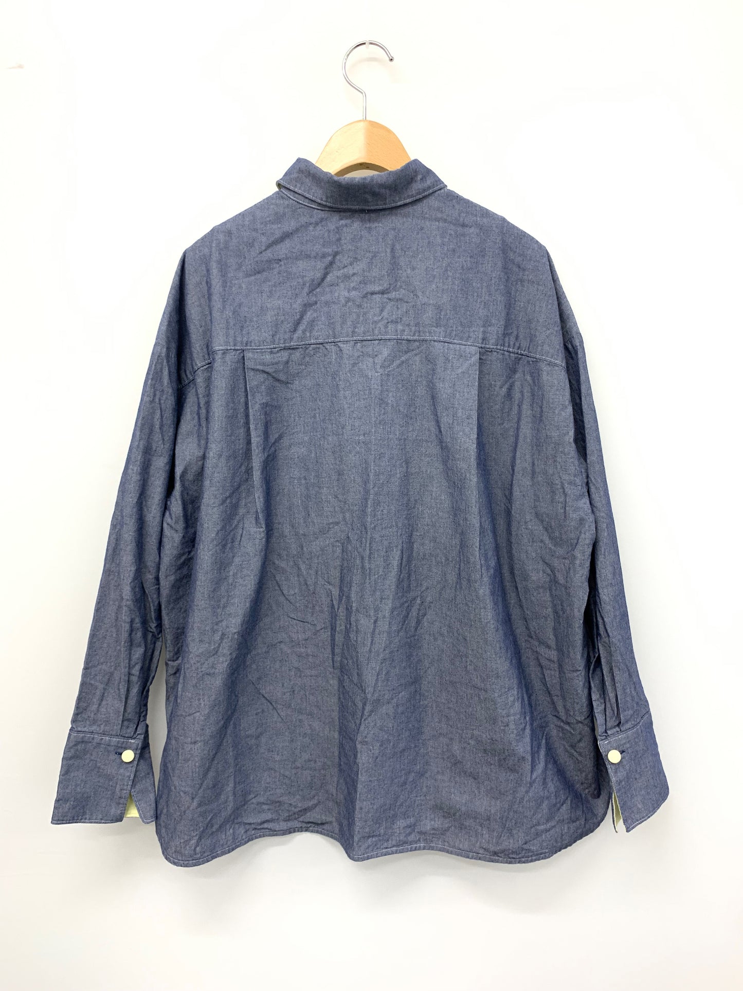 ヨリ YR21-24010SP ブラウス 36 ネイビー デニム調 ITULYQD8ZWVW