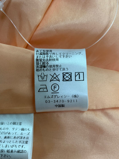 エムズグレイシー 裾刺繍入りタックドレス 411349 38 オレンジ 花 カットワーク IT8WYAKR5F0W