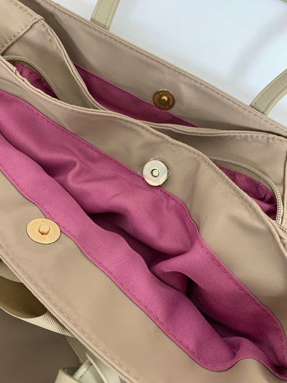 エムズグレイシー 194507 トートバッグ ベージュ リボンモチーフ ナイロン ITGC666PFR32