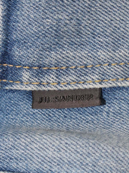 ジルサンダー POCKET SKIRT PJJWLM6643 デニムスカート S ブルー ダメージ加工 IT655DZ5BQ86