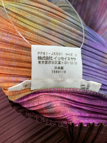 プリーツプリーズイッセイミヤケ PP61-JK501 06SS 宇宙柄 グラデーション ハイネック 長袖トップス 3 マルチカラー ITOWYKPKHW8M