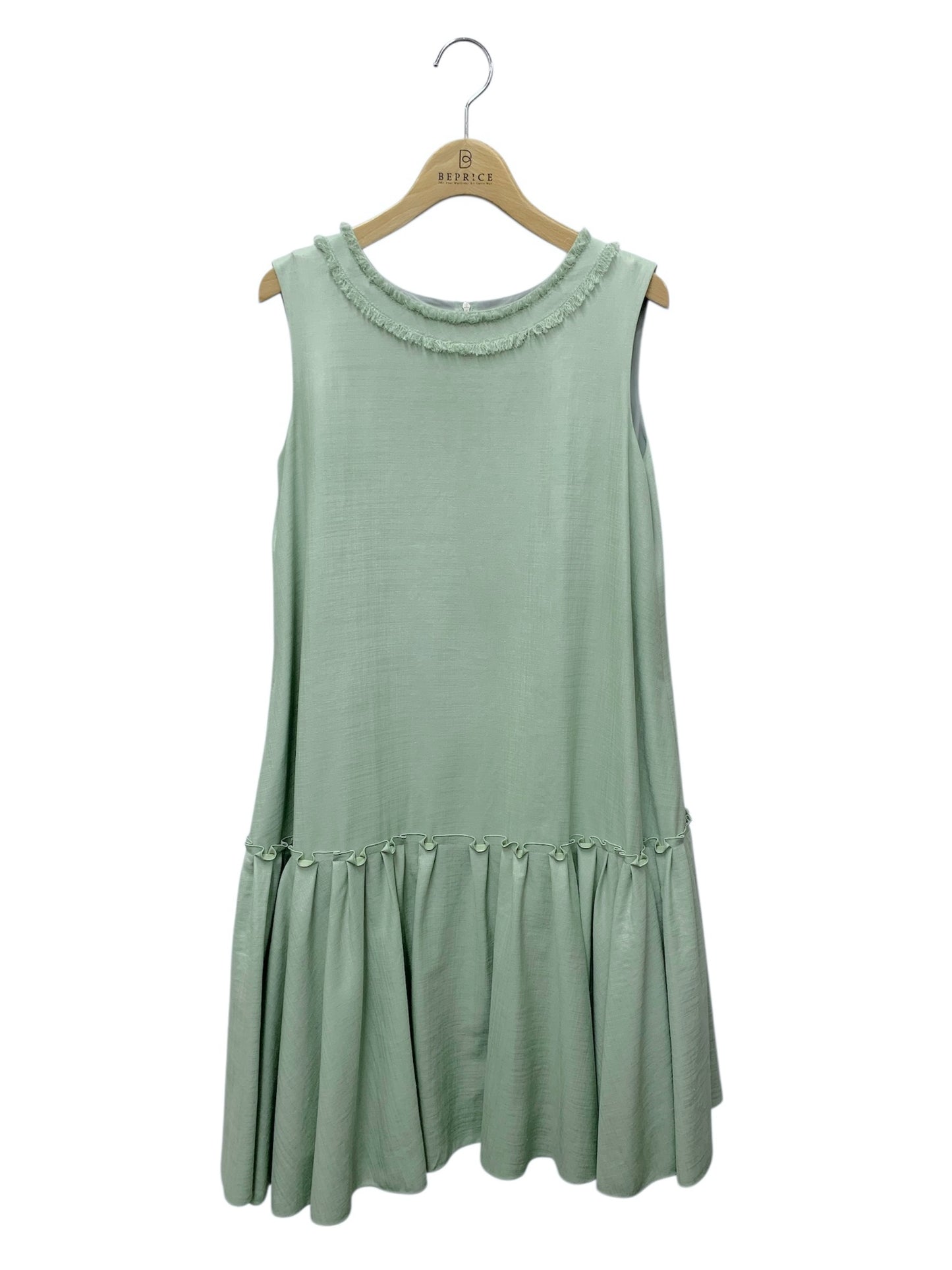 フォクシーニューヨーク Dress リネンフェイス 38321 ワンピース 38 グリーン IT2QW7AOVT7C