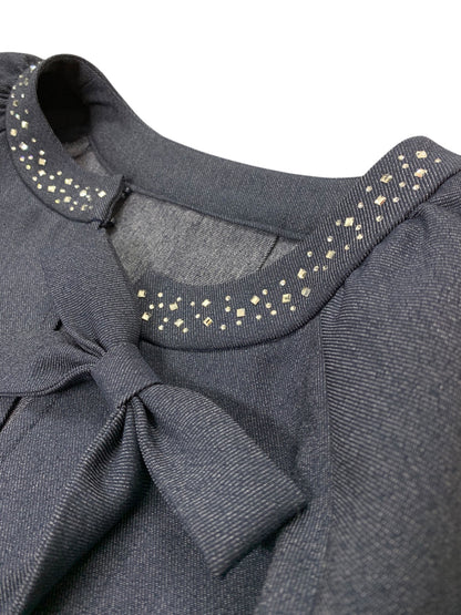 ルネ 5513050 ジャケット 34 ブルー デニム風 ラインストーン リボン ITO2GOK21LPA