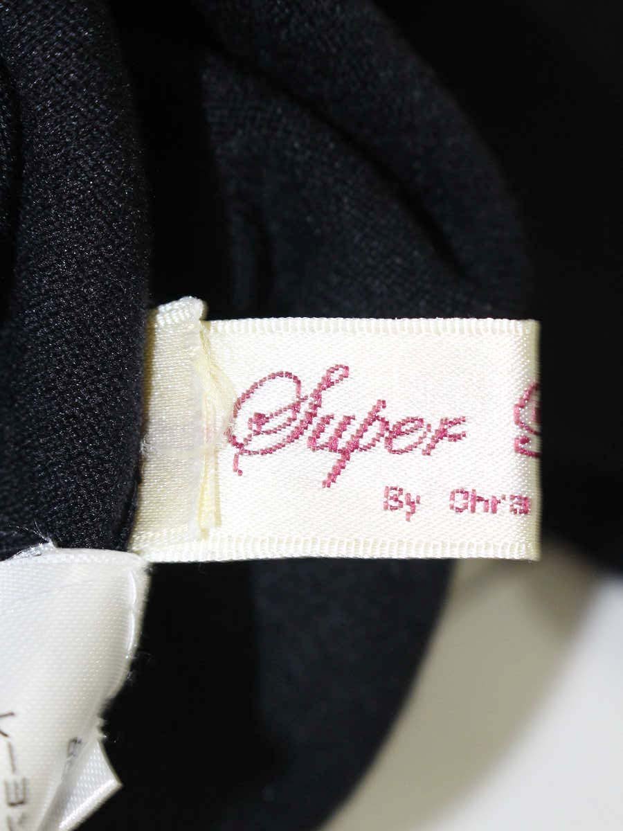 スーパービューティー ニット 38 ブラック フラワーモチーフ 刺繍 ハイネック IT50UGO3R5W2