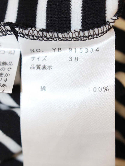 エムズグレイシー 915334 Tシャツ カットソー 38 ブラック ボーダー ハートモチーフ スパンコール IT55D02DAPPA