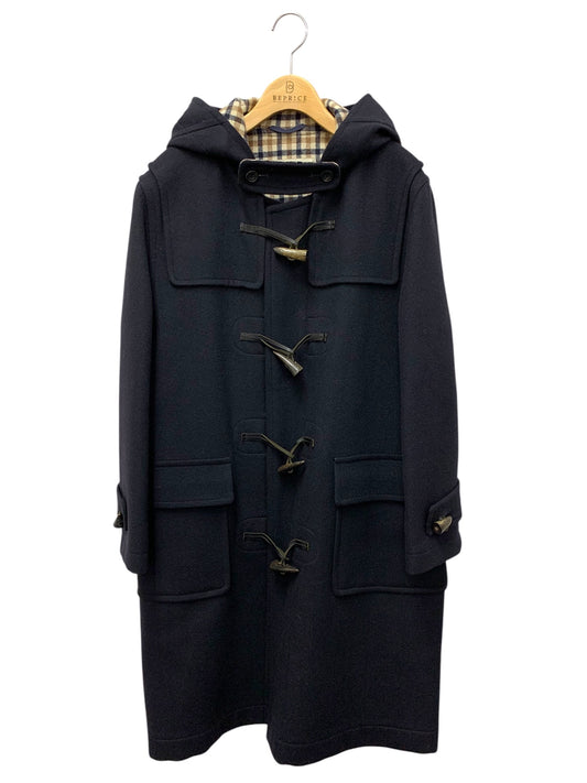 アクアスキュータム 6145721 ダッフルコート 9 ネイビー ウール カシミヤ フード チェック ITTK0EE77R18 【SALE】