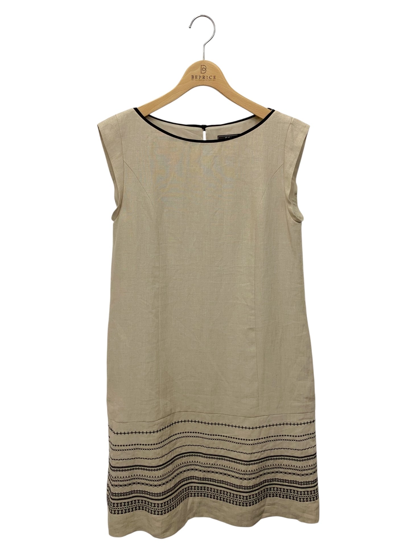 フォクシーブティック Jardin 35703 ワンピース 42 ベージュ リネン 麻 IT7XGA555888