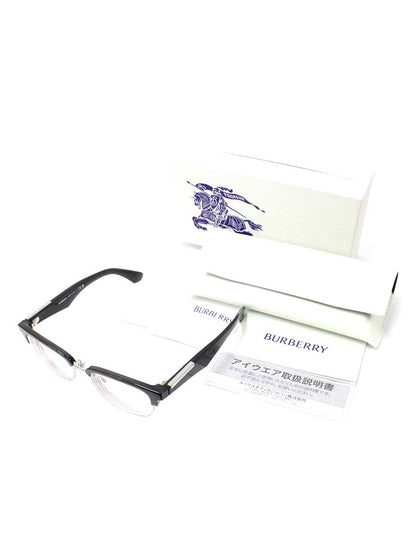 バーバリー B2424-D 4112 メガネ ブラック/シルバー コンビフレーム フルリム サーモントブロー スクエアシェイプ IT25GUIA3LTD