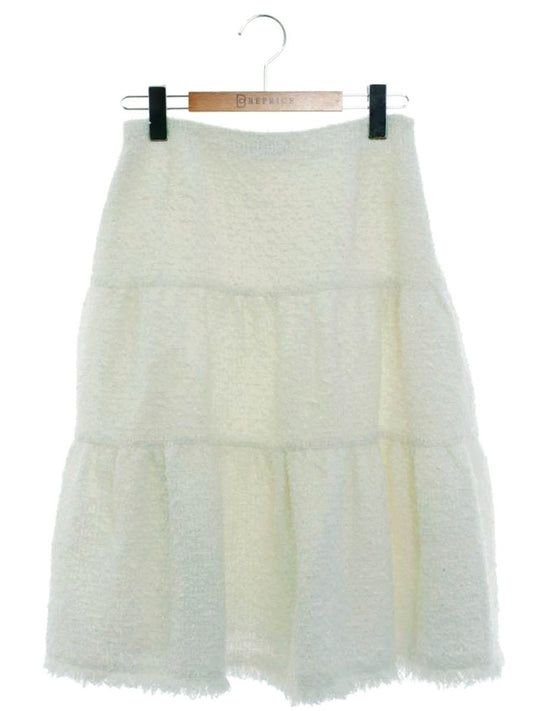 エムズグレイシー 117103 スカート 38 ホワイト ティアード ツイード ITM902T5WND6