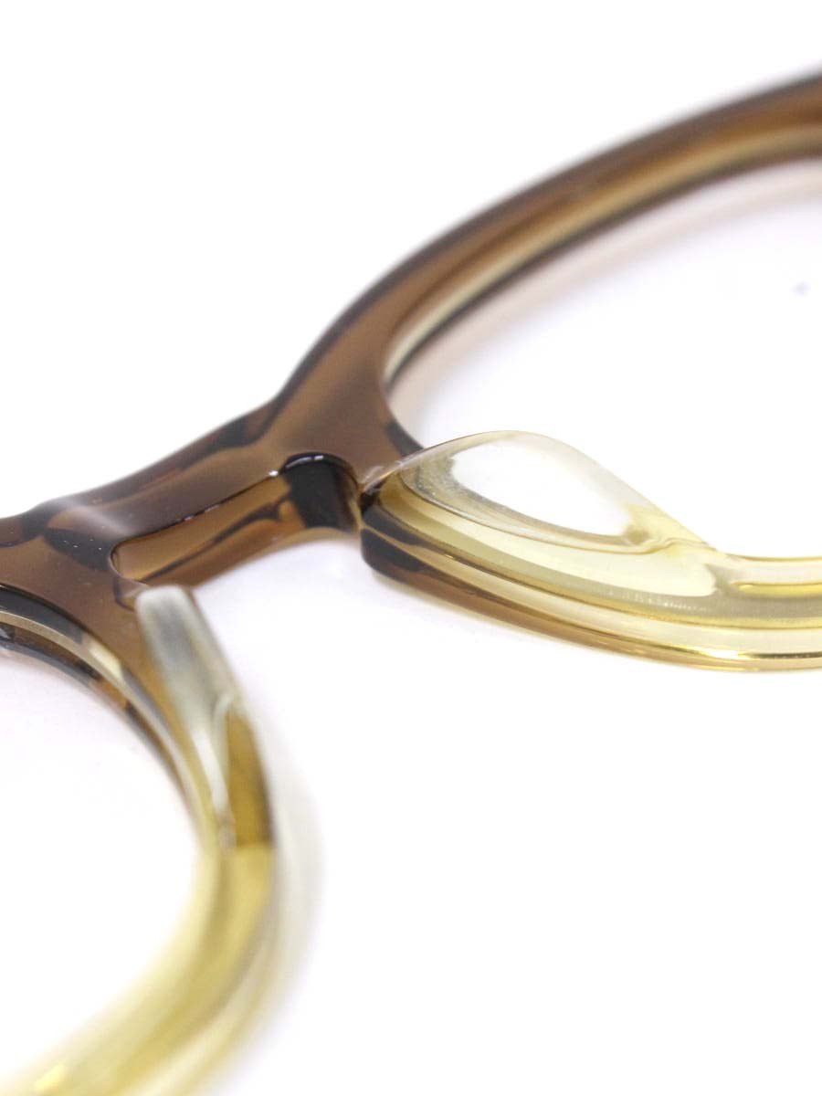 ジュリアスタートオプティカル PL-202P メガネ クリアブラウン セルフレーム フルリム ウェリントン ITI3QEV3OHDO