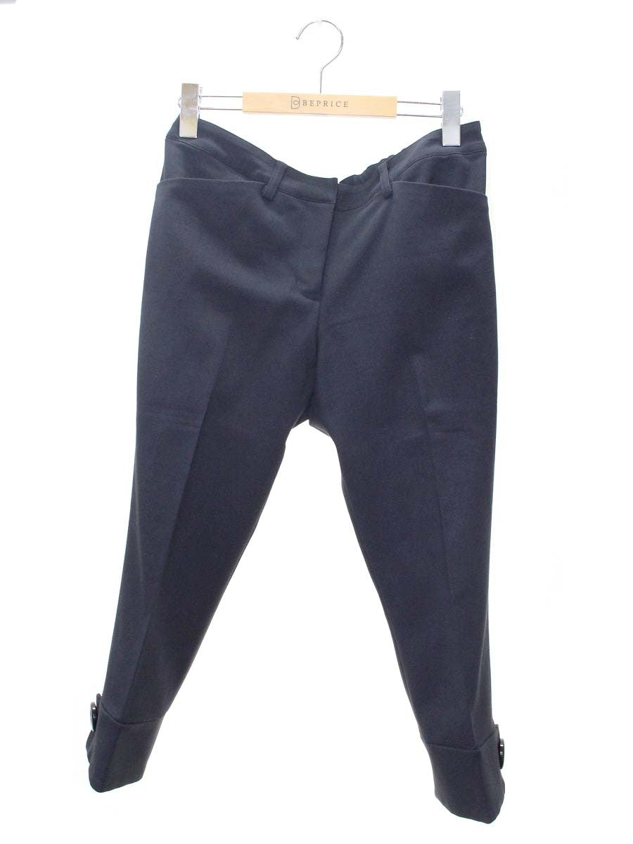 エムズグレイシー 626306 パンツ 40 ネイビー コットン混 裾ボタン クロップド ITJ3V4BGDE8C