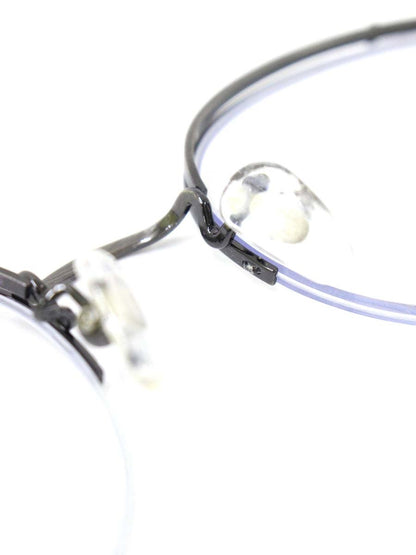 ノヴァ H-3033 メガネ シルバー/ブラウン メタルフレーム ハーフリム ウェリントン IT8AW4OT1LHC