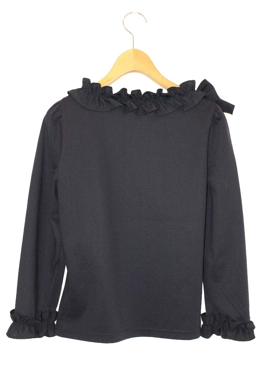 エムズグレイシー 215304  カットソー 38 ネイビー フリル ITO9JDAHBK40