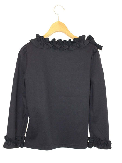 エムズグレイシー 215304  カットソー 38 ネイビー フリル ITO9JDAHBK40